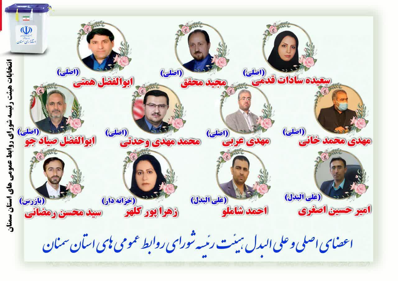 اعضای هیات رئیسه شورای روابط عمومی استان سمنان